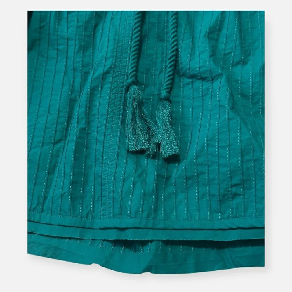 Ulla Johnson Concetta Cotton Blouse, Size 2, Color Verdigris, puff sleeves, NWT